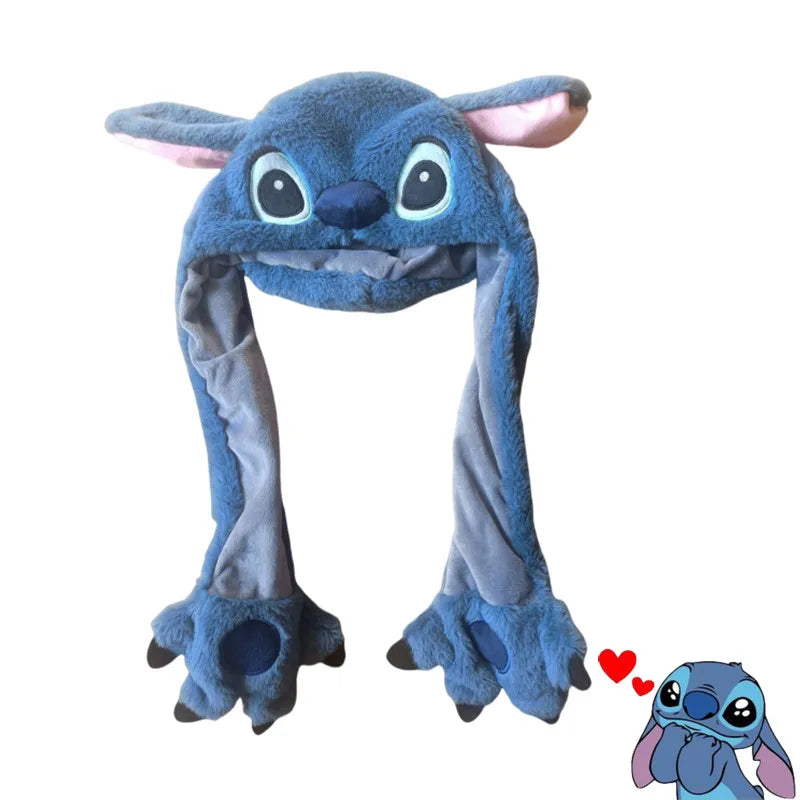 Disney Stitch Anime Hat Stitch Moving Ears Shake Plush Hat Kawaii stitch  Ears Toys Hats for Girls Birthday Christmas Gifts