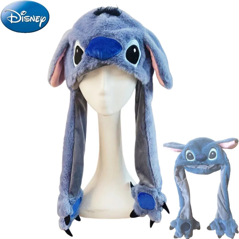 Disney Stitch Anime Hat Stitch Moving Ears Shake Plush Hat Kawaii stitch  Ears Toys Hats for Girls Birthday Christmas Gifts