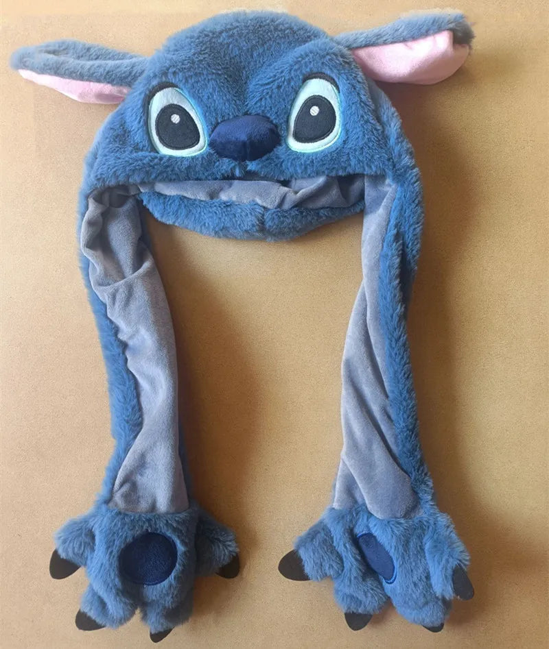 Disney Stitch Anime Hat Stitch Moving Ears Shake Plush Hat Kawaii stitch  Ears Toys Hats for Girls Birthday Christmas Gifts